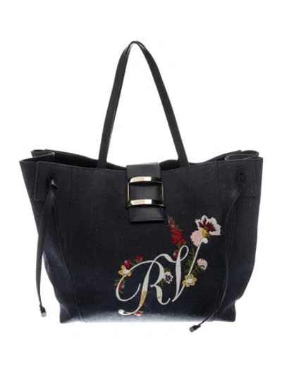 Pre-owned Roger Vivier Denim Tote In Blue