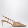 Roger Vivier Women Viv Canard Mini Buckle Sling Back Dec 55 In Beige