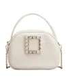 Roger Vivier Diamond Button Mini Handbag In White
