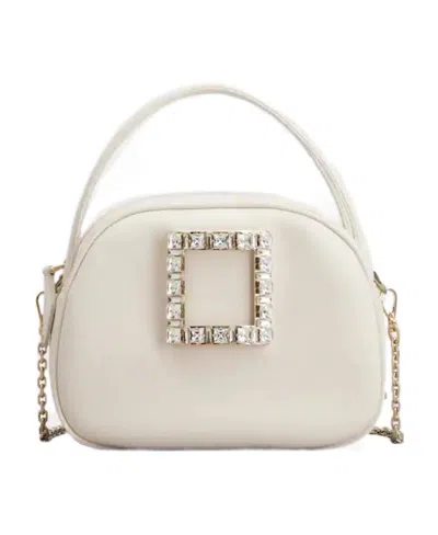 Roger Vivier Diamond Button Mini Handbag In White
