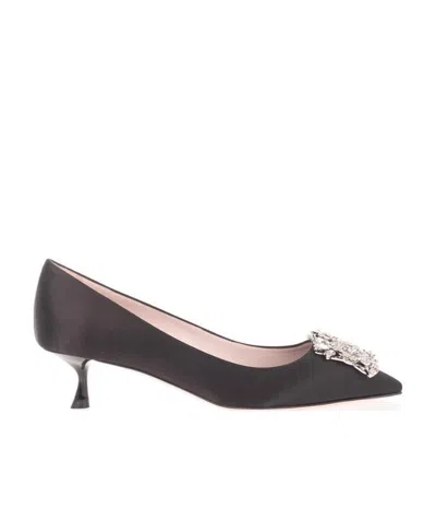 Roger Vivier Diamond Button Silk Satin High Heels