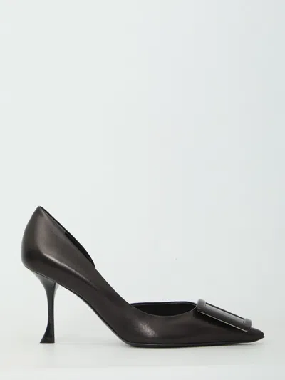 Roger Vivier Dorsay Viv Pumps In The City Leather In Black