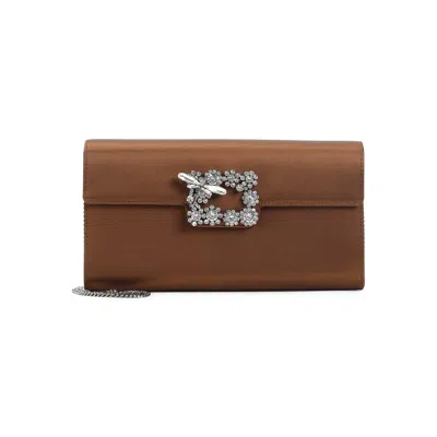 Roger Vivier Dragonfly Flow Clutch Bag In Brown