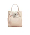 Roger Vivier Drape Pocket Bouquet Strass Buckle Micro Tote Bag In Nude