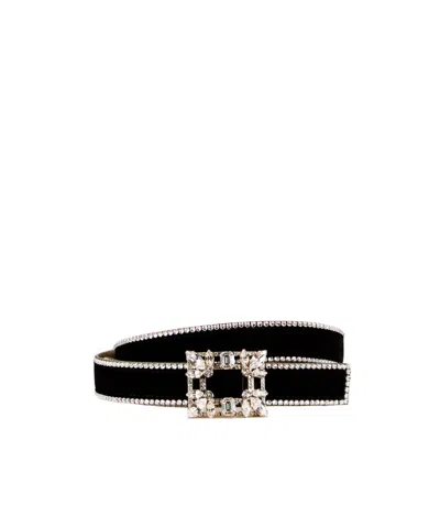 Roger Vivier Drill Buckle Belt In Black