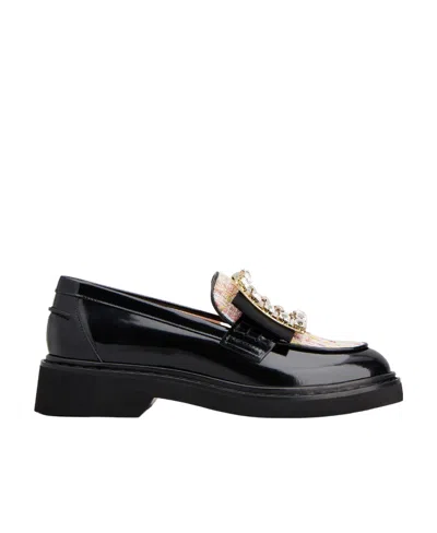 Roger Vivier Drill Button Detail Loafers In Black