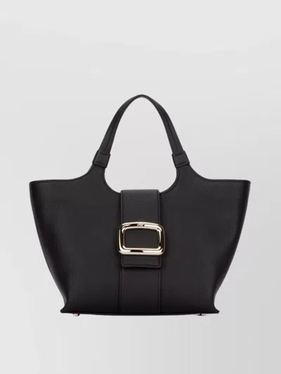 ROGER VIVIER DUAL HANDLE FRONT BUCKLE TOTE BAG
