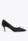 Roger Vivier Efflorescence 65 Satin Pumps In Black