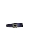 Roger Vivier Efflorescence Belt In Satin In Blue