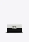 Roger Vivier Efflorescence-buckle Two Tone Clutch Bag In Monochrome