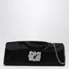 Roger Vivier Black Satin Efflorescence Clutch Bag With Buckle Women