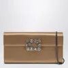 Roger Vivier Beige Satin Efflorescence Clutch Bag With Buckle In Beige