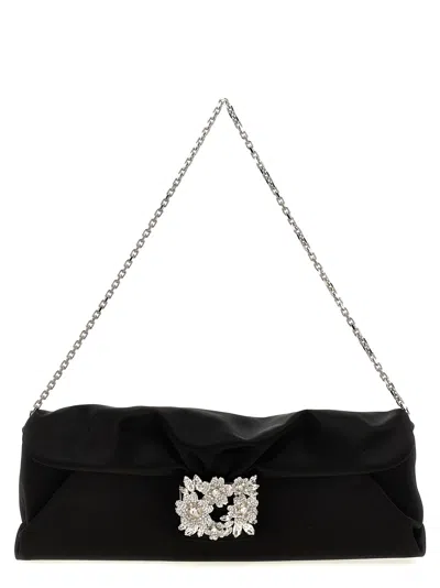 Roger Vivier Efflorescence Clutch In Black