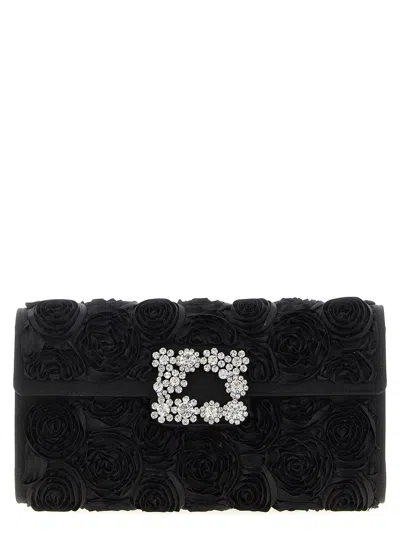 Roger Vivier Efflorescence Clutch In Black