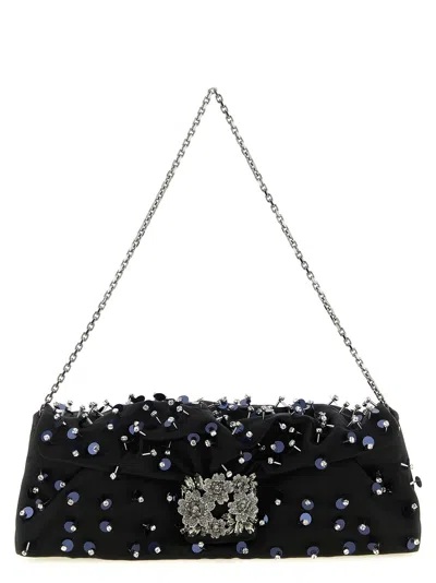 Roger Vivier Efflorescence Clutch In Black