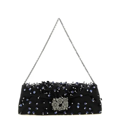 Roger Vivier Efflorescence Clutch In Black