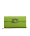 Roger Vivier Efflorescence Clutch In Satin In Green