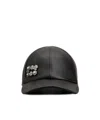 Roger Vivier Efflorescence Leather Baseball Cap In Black