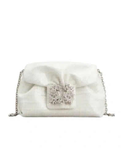 Roger Vivier Efflorescence Micro Bag With Sequins In White