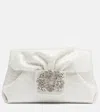 Roger Vivier Efflorescence Micro Sequined Clutch In White