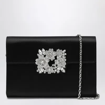 Roger Vivier Chain Strap Clutch Bag Rectangular Shape In Black