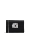 Roger Vivier Chain Strap Clutch Bag Rectangular Shape In Black