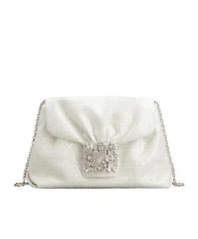 Roger Vivier Efflorescence Mini Sequined Shoulder Bag In White