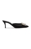 Roger Vivier Efflorescence Crystal-embellished Satin Mules In Black
