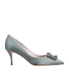 Roger Vivier Efflorescence Crystal-embellished Satin Pumps In Gray