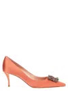 Roger Vivier Efflorescence Pumps Pink In Coral