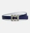 Roger Vivier Efflorescence Belt In Satin In Blue