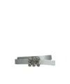 Roger Vivier Efflorescence Satin Belt In Grigio