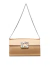 Roger Vivier Efflorescence Embellished Satin Clutch In Sand