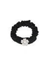 Roger Vivier Efflorescence Scrunchie In Grosgrain In Black