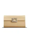 Roger Vivier Efflorescence Silk Satin Clutch In Nude