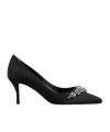Roger Vivier Efflorescence Silk Satin Heels In Black
