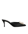Roger Vivier Efflorescence Crystal-embellished Satin Mules In Black