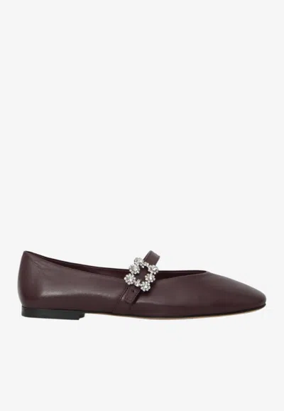 Roger Vivier Efflorescence Strap Ballet Flats In Nappa Leather In Animal Print