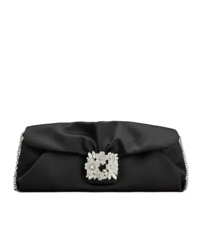 Roger Vivier Effrolessons Embellished Foldover Top Clutch Bag In Black