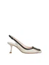 Roger Vivier Viv In The City 65 Bicolor Slingbacks In Black