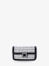 Roger Vivier Elegant Two-tone Mini Clutch With Strass Buckle In White