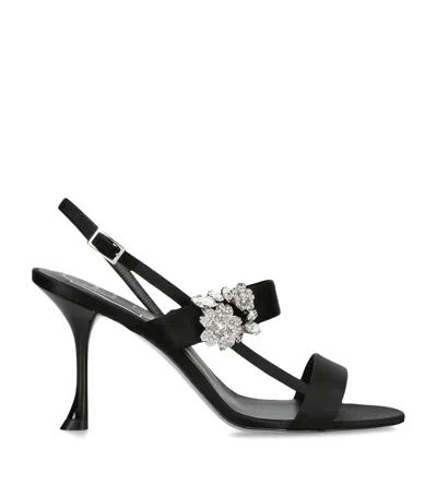 Roger Vivier Embellished Belle Vivier Slingback Sandals 45 In Black