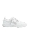 Roger Vivier Very Vivier Leather Low Top Sneakers In White
