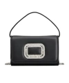 Roger Vivier Embellished Foldover Top Tote Bag In Black
