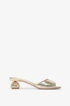 Roger Vivier Embellished Gold Leather Mules