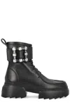 Roger Vivier Wallaviv Leather Ankle Boots In Black