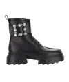 Roger Vivier Wallaviv Leather Ankle Boots In Black