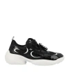 Roger Vivier Viv' On The Run Sneakers In Patent Leather And Fabric In Black