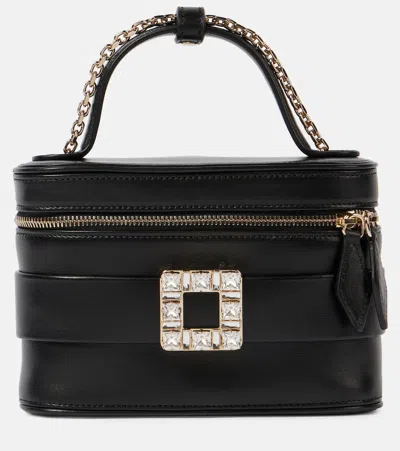 Roger Vivier Embellished Zipped Tote Bag In Black