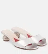 Roger Vivier Embellished Leather Mules In Silver